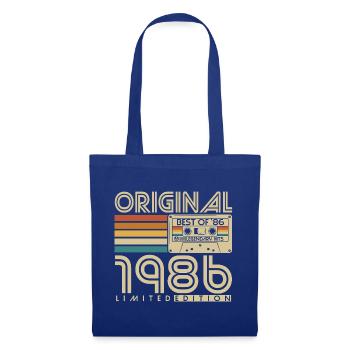 Original 1986 Jahrgang Vintage Geburtstag Retro - Stoffbeutel - Royalblau - Vorne