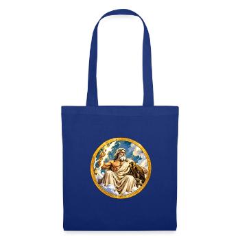 Zeus Blitz auf goldener Wolke - Stoffbeutel - Royalblau - Vorne
