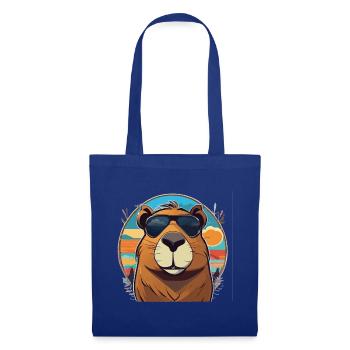 Kapybara mit Brille - Stoffbeutel - Royalblau - Vorne