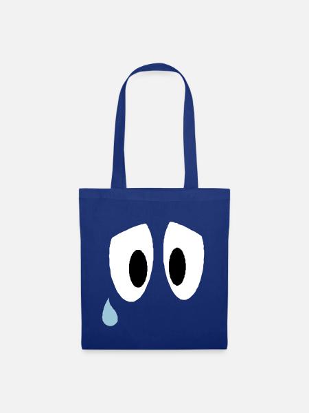 Smiley Sad Eyes - Tote Bag - royal blue