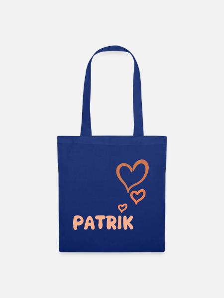 Name Patrik - Stoffbeutel - Royalblau