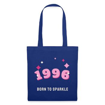 1996 Born to Sparkle Jahrgang 30. Geburtstag - Stoffbeutel - Royalblau - Vorne