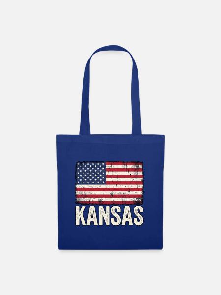USA Kansas - Stoffbeutel - Royalblau