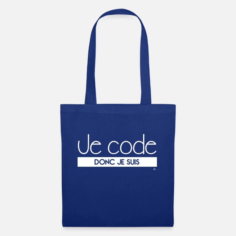 Je code donc je suis - Sac en tissu - bleu royal