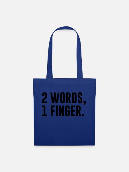 2 words 1 finger - Stoffbeutel - Royalblau