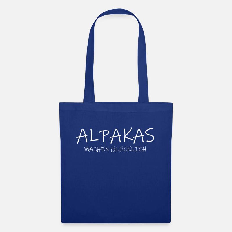 Alpakas machen glücklich - Stoffbeutel - Royalblau