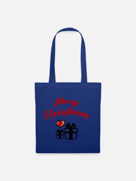 Merry Christmas - Stoffbeutel - Royalblau