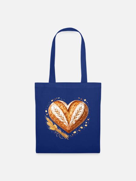 Herz Brot Backen Sauerteig Bäcker Design - Stoffbeutel - Royalblau