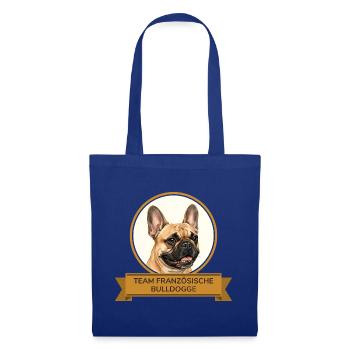 Team Französische Bulldogge - Stoffbeutel - Royalblau - Vorne