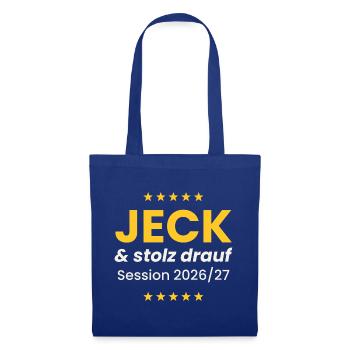 Jeck und stolz drauf Karneval Shirt Alaaf Session  - Stoffbeutel - Royalblau - Vorne