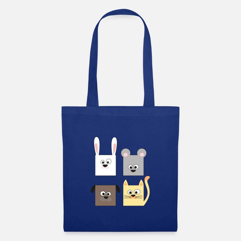 Hund Katze Maus Hase - Stoffbeutel - Royalblau