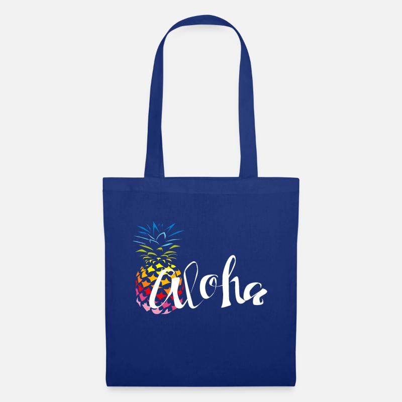 Ananas Regenbogen Aloha - Stoffbeutel - Royalblau