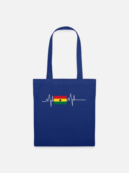 Ghana Flagge Herzschlag - Stoffbeutel - Royalblau