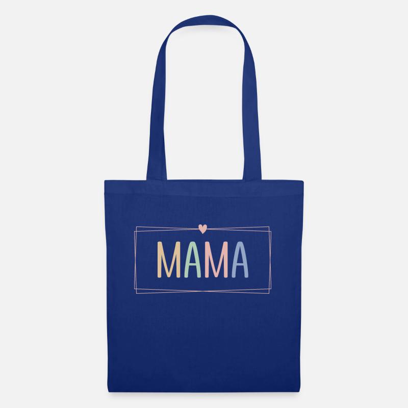 Für Mütter zur Geburt oder Muttertag Pastell Mama - Stoffbeutel - Royalblau