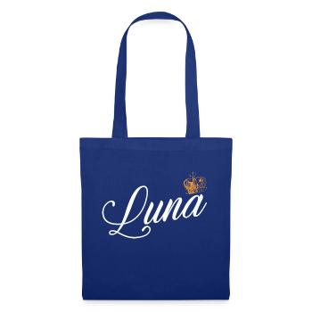 Luna Nom personnalisé pour les femmes Enfants Tout-petits - Luna - Sac en tissu - bleu royal - Devant