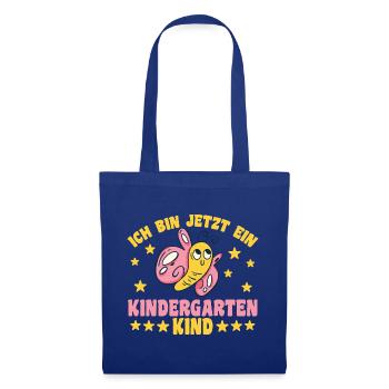  Kindergarten Schmetterling Ich bin jetzt ein - Stoffbeutel - Royalblau - Vorne