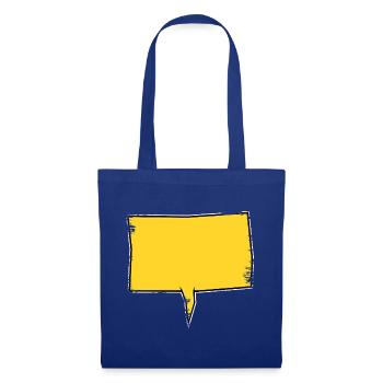 Eckige Sprechblase in Gelb used look - Stoffbeutel - Royalblau - Vorne
