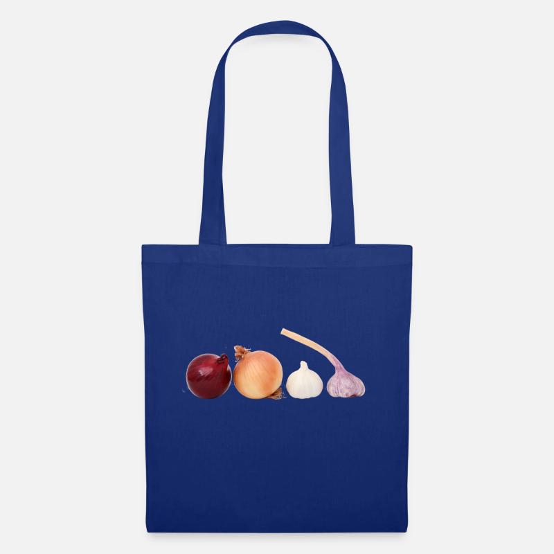 Zwiebeln Knoblauch Geschenk Idee - Stoffbeutel - Royalblau
