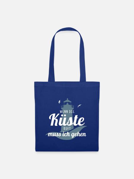 Wenn die Küste ruft, muss ich gehen. - Stoffbeutel - Royalblau