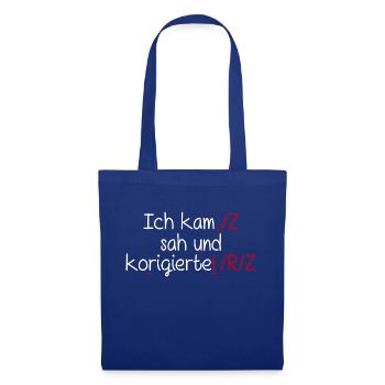 Grammatik Deutsch Lustiger Spruch Geschenk Lehrer - Stoffbeutel - Royalblau - Vorne