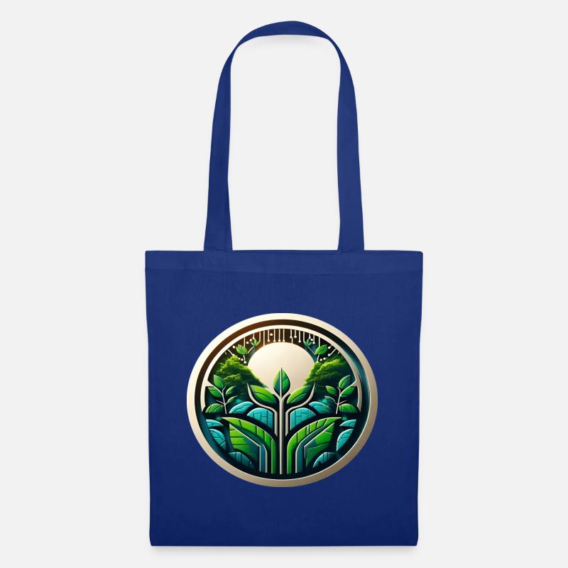 Eco Tech Logo Nature and Digitization - Tote Bag - royal blue