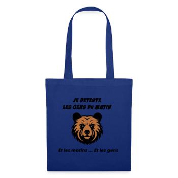 Tête d'ours en colère - Sac en tissu - bleu royal - Devant