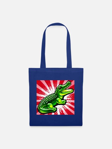 Krokodil - Stoffbeutel - Royalblau