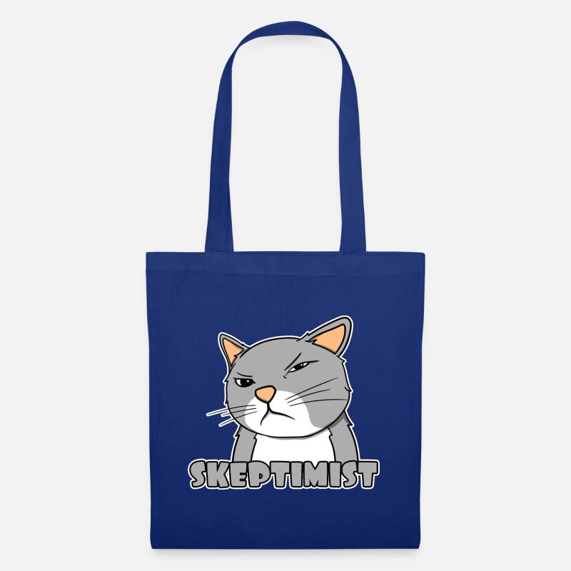 Skeptiker Katze - Skeptimist - Stoffbeutel - Royalblau