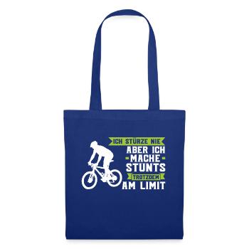Mountainbike Downhill Mountainbike Fahrer Geschenk - Stoffbeutel - Royalblau - Vorne