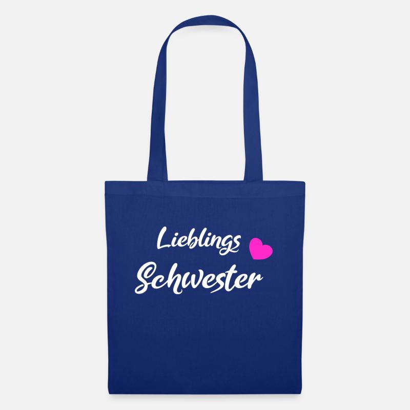 Lieblingsschwester White - Stoffbeutel - Royalblau