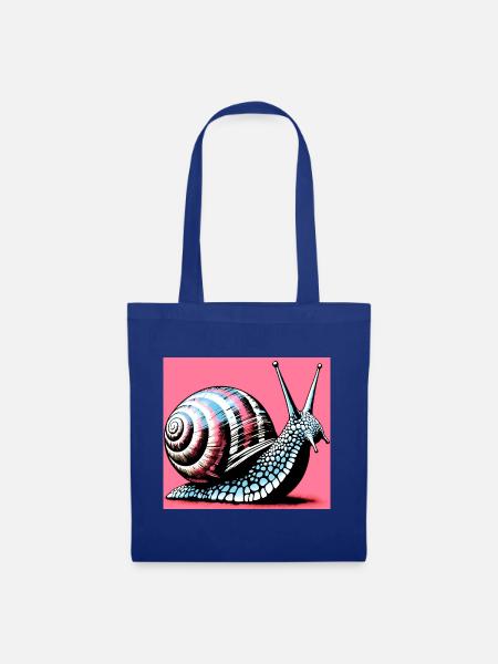 Schnecke - Stoffbeutel - Royalblau