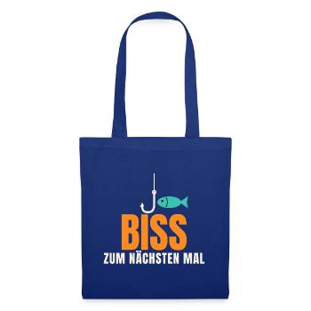 Biss zum nächsten Mal – Angler Spruch - Stoffbeutel - Royalblau - Vorne