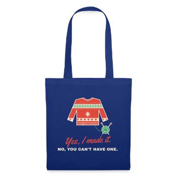 Ja, ich habe es zum Weihnachtspullover gemacht - Stoffbeutel - Royalblau - Vorne