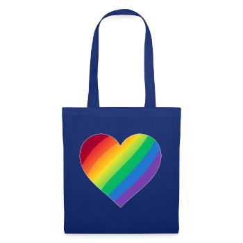 Gradient Rainbow Heart - Stoffbeutel - Royalblau - Vorne