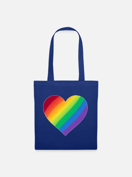 Gradient Rainbow Heart - Stoffbeutel - Royalblau