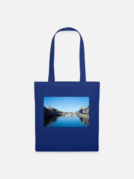 Brücken von Florenz Italien V - Stoffbeutel - Royalblau