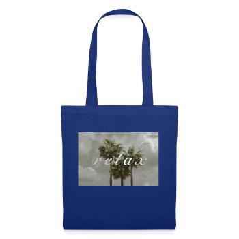 Détendez-vous T-shirt de cadeau de vacances de détente de palmier - Sac en tissu - bleu royal - Devant
