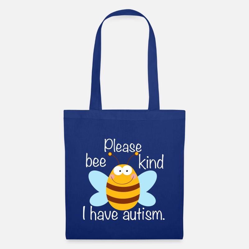 Bitte Bee Art Ich habe Autismus - Stoffbeutel - Royalblau