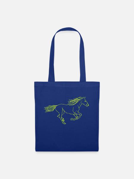 grünes Rennpferd, Pferde T-Shirt - Stoffbeutel - Royalblau