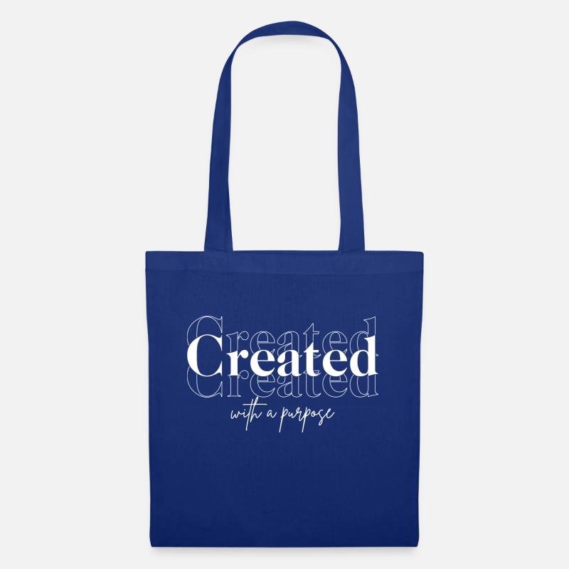 Created with purpose!! - Stoffbeutel - Royalblau