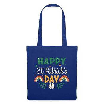 Frohen St. Patrick's Day Regenbogen - Stoffbeutel - Royalblau - Vorne