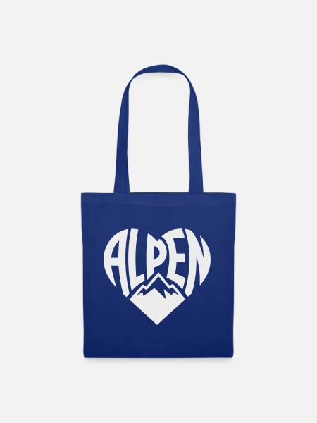 Alpen HerzTypo  - Stoffbeutel - Royalblau