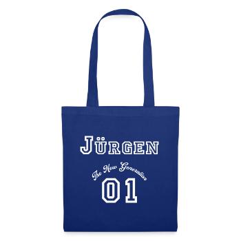 First name Jürgen - "The New Generation", white - Tote Bag - royal blue - Front