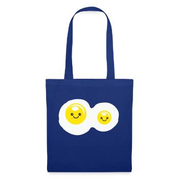 Œufs au plat - Sac en tissu - bleu royal - Devant