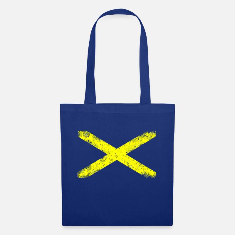 Kreuz Gelb - Stoffbeutel - Royalblau
