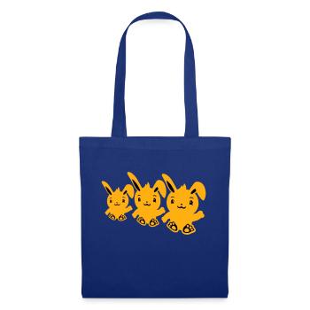 3 lapins trois amis équipe équipage agitant assis mignon - Sac en tissu - bleu royal - Devant
