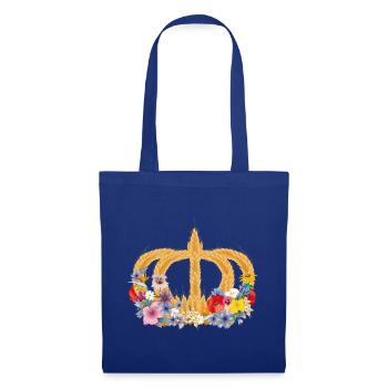 Crown of wheat with flowers – symbol of nature and harvest - Tote Bag - royal blue - Front