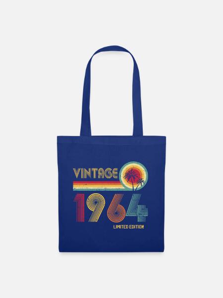 Retro-Vintage-Typografie-Design im Stil der 1970er Jahre - Stoffbeutel - Royalblau