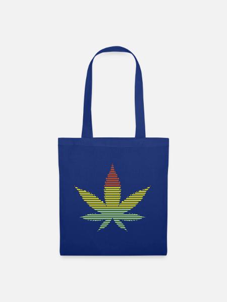 Cannabis-Blatt - Stoffbeutel - Royalblau