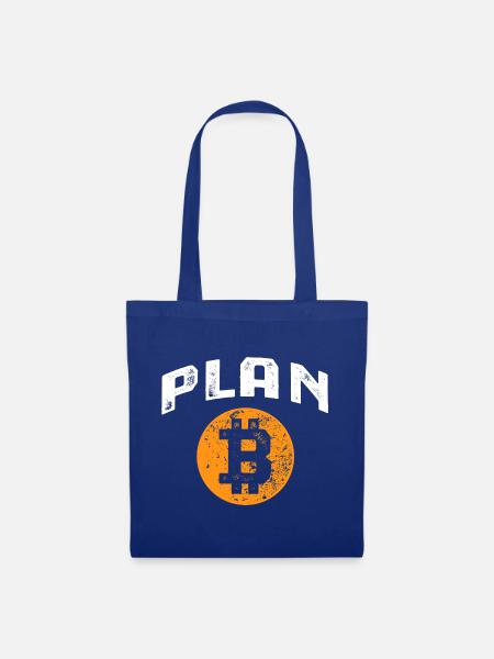 Bitcoin - Plan B - Krypto Geschenk - Stoffbeutel - Royalblau